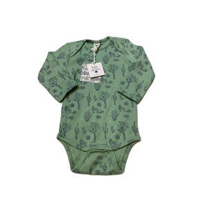 NWT Katie Quinn Balsam Desert Coyote Cactus Green Long Sleeve Onesie 12-18M